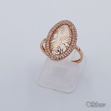 Auksinis žiedas su cirkoniais AZ318; 16,5 mm