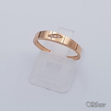 Auksinis žiedas su cirkoniais AZ326; 17 mm
