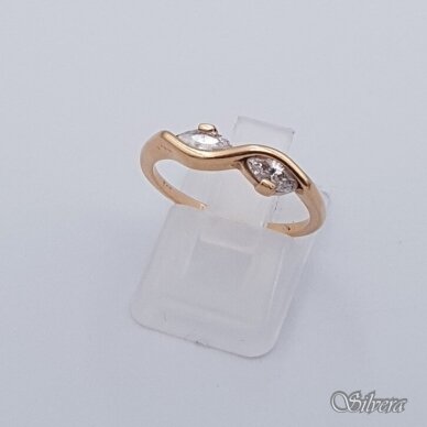 Auksinis žiedas su cirkoniais AZ329; 17 mm