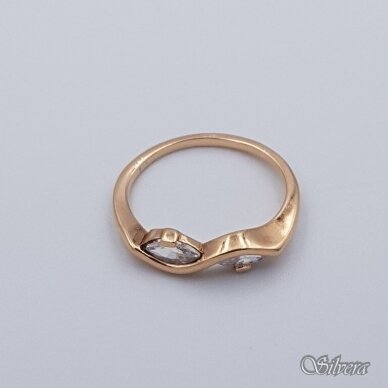Auksinis žiedas su cirkoniais AZ329; 17 mm