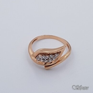Auksinis žiedas su cirkoniais AZ331; 17 mm 1