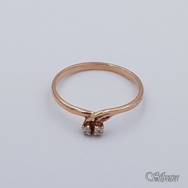 Auksinis žiedas su cirkoniais AZ347; 17,5 mm 1