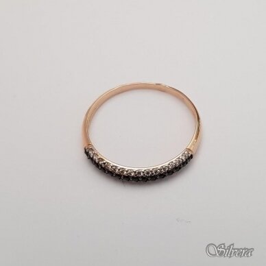Auksinis žiedas su cirkoniais AZ34; 18 mm 2