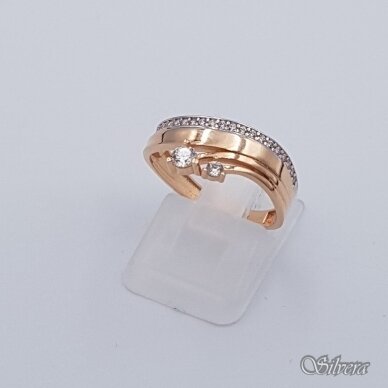 Auksinis žiedas su cirkoniais AZ357; 17,5 mm