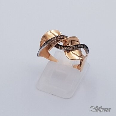 Auksinis žiedas su cirkoniais AZ362; 17,5 mm
