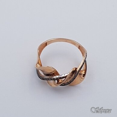 Auksinis žiedas su cirkoniais AZ362; 17,5 mm 1