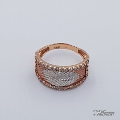 Auksinis žiedas su cirkoniais AZ363; 17,5 mm