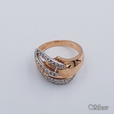 Auksinis žiedas su cirkoniais AZ364; 17,5 mm 1