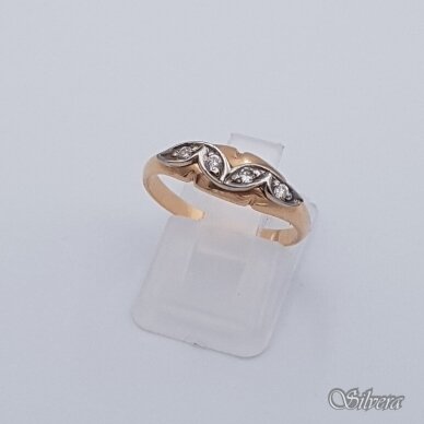 Auksinis žiedas su cirkoniais AZ367; 17,5 mm