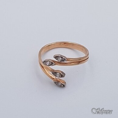 Auksinis žiedas su cirkoniais AZ370; 17,5 mm 1