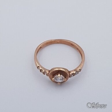 Auksinis žiedas su cirkoniais AZ381; 18 mm 1