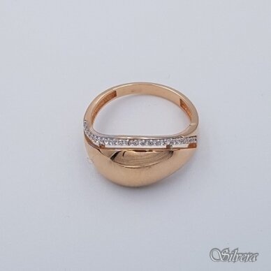 Auksinis žiedas su cirkoniais AZ387; 18 mm