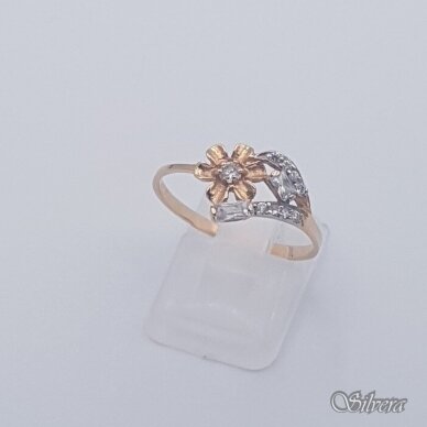 Auksinis žiedas su cirkoniais AZ408; 18,5 mm