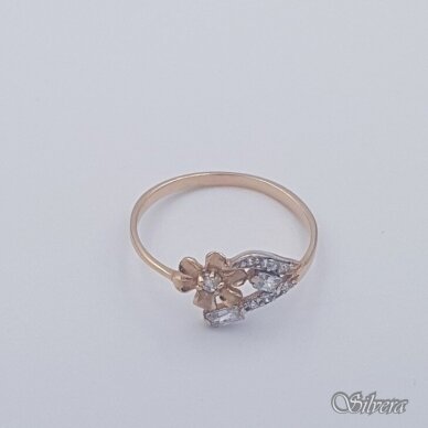 Auksinis žiedas su cirkoniais AZ408; 18,5 mm