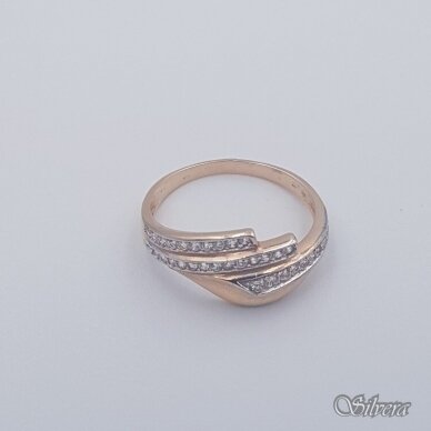 Auksinis žiedas su cirkoniais AZ452; 20 mm