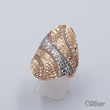 Auksinis žiedas su cirkoniais AZ488; 20 mm