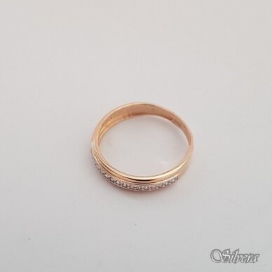 Auksinis žiedas su cirkoniais AZ49; 16 mm 1