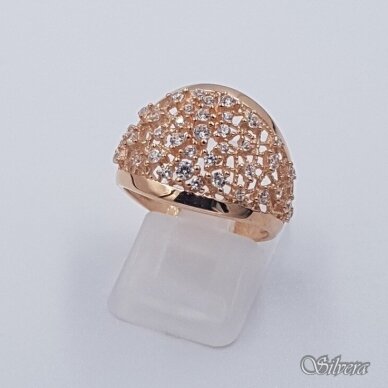 Auksinis žiedas su cirkoniais AZ495; 17,5 mm