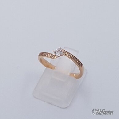 Auksinis žiedas su cirkoniais AZ499; 17 mm