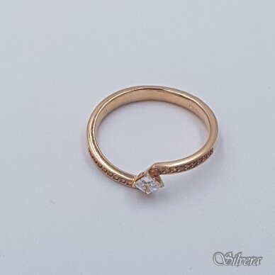 Auksinis žiedas su cirkoniais AZ499; 17 mm 1