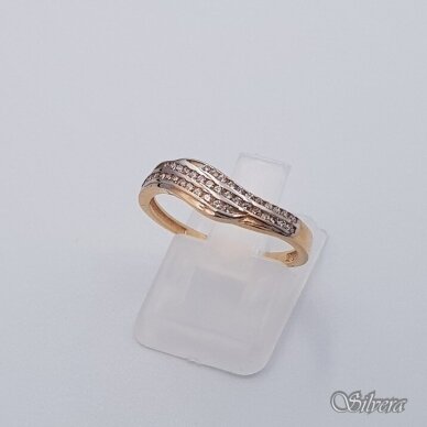 Auksinis žiedas su cirkoniais AZ517; 17,5 mm