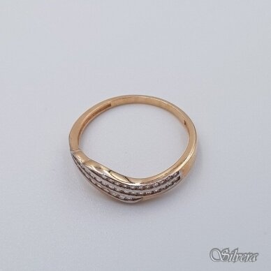 Auksinis žiedas su cirkoniais AZ517; 17,5 mm 1