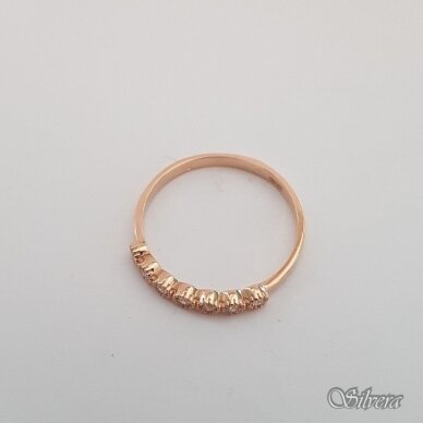 Auksinis žiedas su cirkoniais AZ52; 18 mm 1