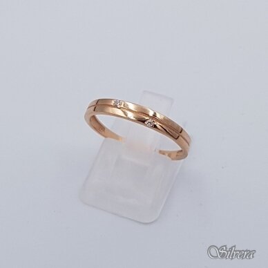Auksinis žiedas su cirkoniais AZ537; 17 mm