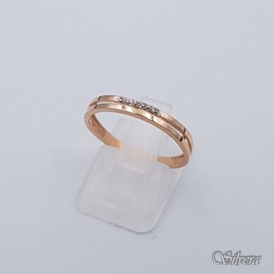 Auksinis žiedas su cirkoniais AZ538; 18,5 mm