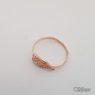 Auksinis žiedas su cirkoniais AZ54; 16 mm