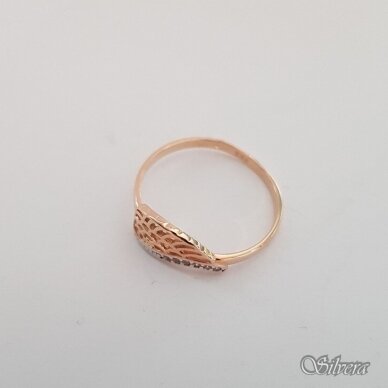 Auksinis žiedas su cirkoniais AZ54; 16,5 mm 1