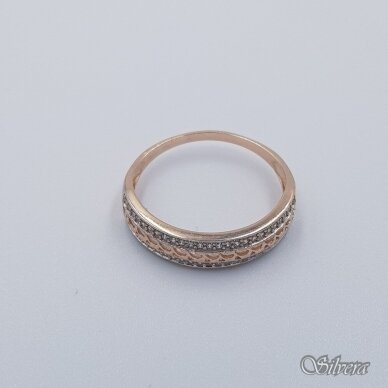 Auksinis žiedas su cirkoniais AZ547; 19,5 mm 1