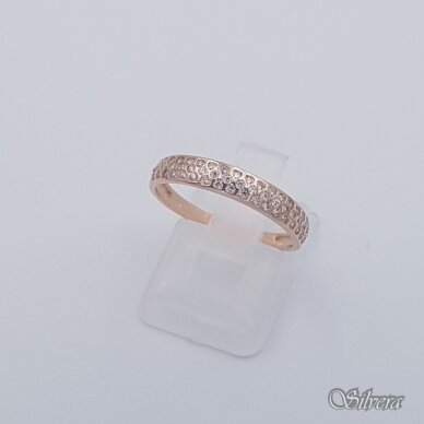 Auksinis žiedas su cirkoniais AZ553; 17,5 mm