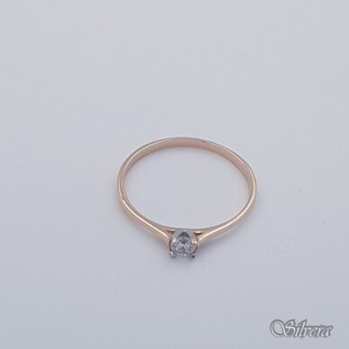 Auksinis žiedas su cirkoniu AZ554; 16,5 mm