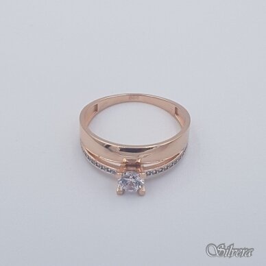 Auksinis žiedas su cirkoniais AZ556; 19,5 mm 1