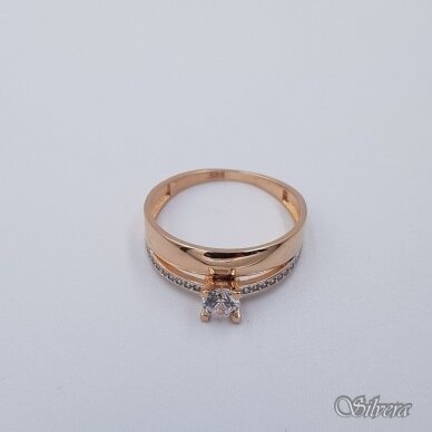 Auksinis žiedas su cirkoniais AZ567; 18,5 mm 1