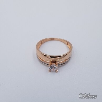 Auksinis žiedas su cirkoniais AZ567; 19 mm 1