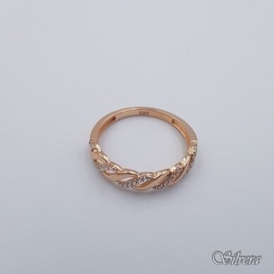 Auksinis žiedas su cirkoniais AZ571; 18 mm 1