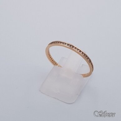 Auksinis žiedas su cirkoniais AZ590; 17 mm