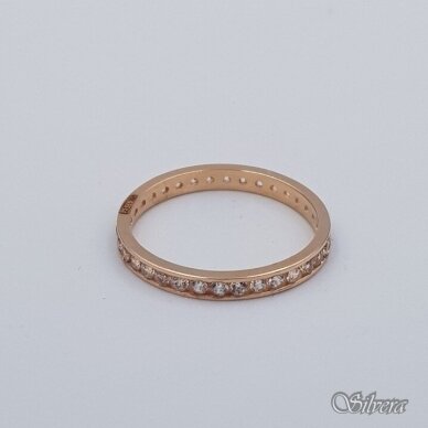 Auksinis žiedas su cirkoniais AZ591; 18 mm