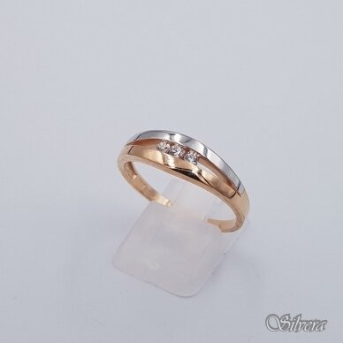 Auksinis žiedas su cirkoniais AZ592; 19 mm