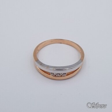Auksinis žiedas su cirkoniais AZ592; 19 mm 1