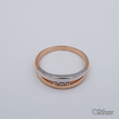 Auksinis žiedas su cirkoniais AZ592; 21 mm 1