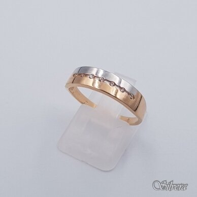 Auksinis žiedas su cirkoniais AZ597; 18,5 mm