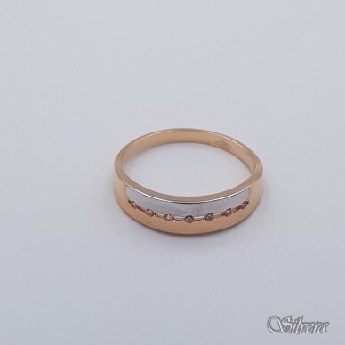 Auksinis žiedas su cirkoniais AZ597; 18,5 mm 1