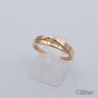 Auksinis žiedas su cirkoniais AZ608; 18 mm