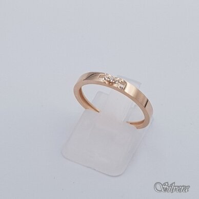 Auksinis žiedas su cirkoniais AZ622; 16 mm