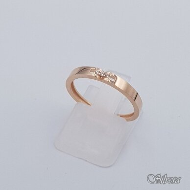 Auksinis žiedas su cirkoniais AZ622; 16,5 mm