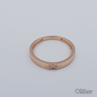 Auksinis žiedas su cirkoniais AZ622; 16,5 mm 1