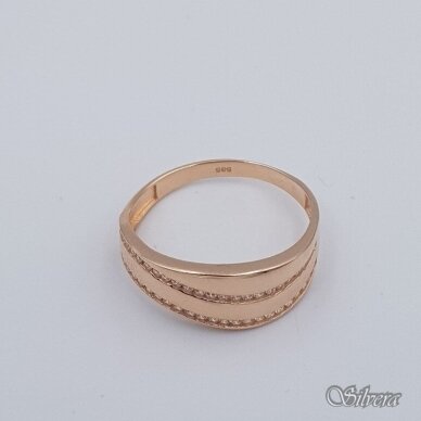 Auksinis žiedas su cirkoniais AZ625; 19 mm 1